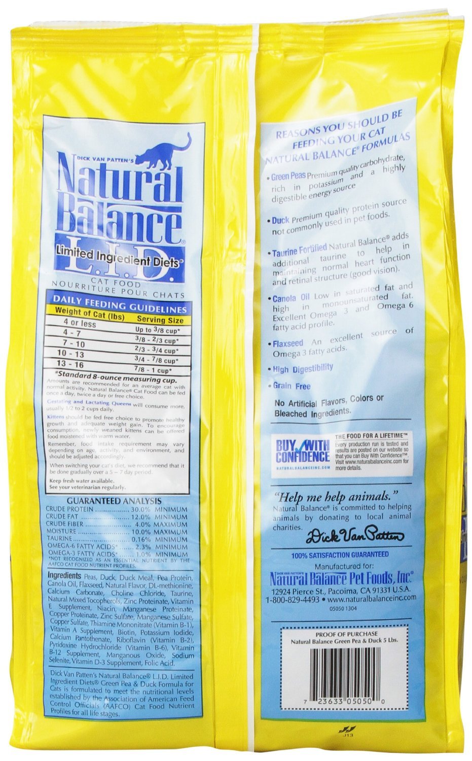 Limited Ingredient Diets Green Pea & Duck Formula Dry Cat Food, 5 lbs.
