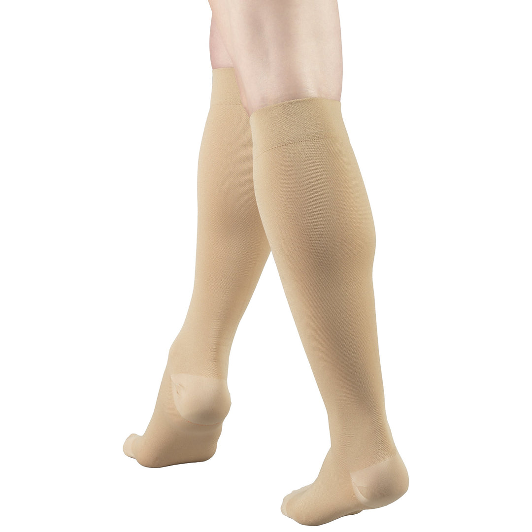 Truform Closed Toe, Knee High, 18 mmHg Anti-Embolism Stockings, Beige, Large, Short Length