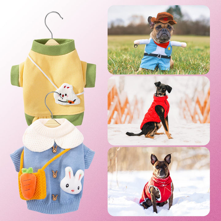Balacoo 10pcs Pet Clothes Hanger Wooden Clothes Apparel Hangers for Dog Cat Mini Clothes Hanger for Doll Pet Puppy Dogs Clothes Rack Hangers 14cm
