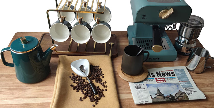 Coffee Spoon Rest and Spoon Set-Christmas Gifts for Coffee Lovers,Small Teaspoon Holder,Coffee Stirrers Holder,Coffee Bar Accessories,Decoration and Orginizer for Coffee Station