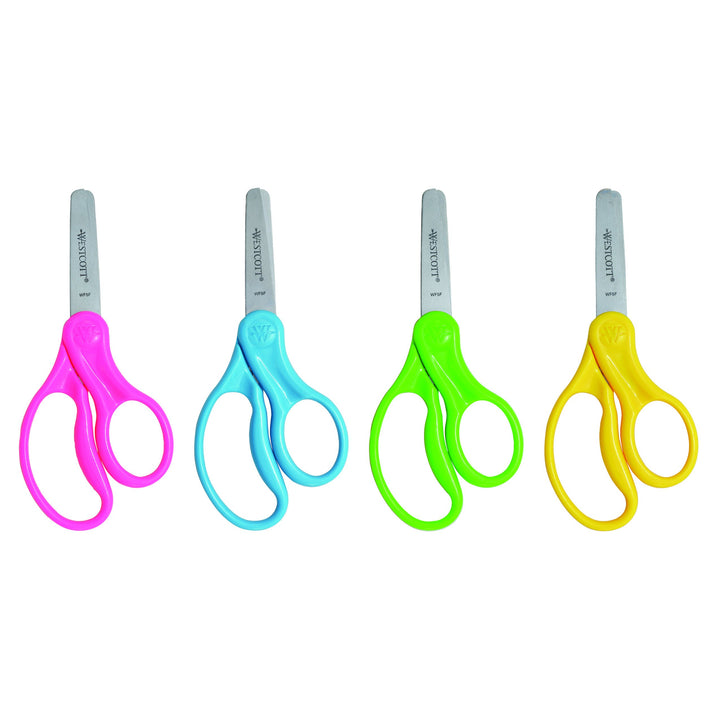 School Left and Right Handed Kids Scissors, 5-Inch, Blunt, Colors Vary (13130)
