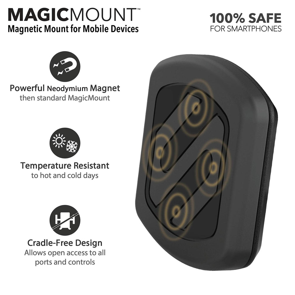 MAGWSM2 MagicMount Magnetic Suction Cup Mount for Car Windshield or Dashboard, 360° Adjustable Magnet Head, Universal Cell Phone Holder for Car, Compatible with iPhone, Samsung & All Devices
