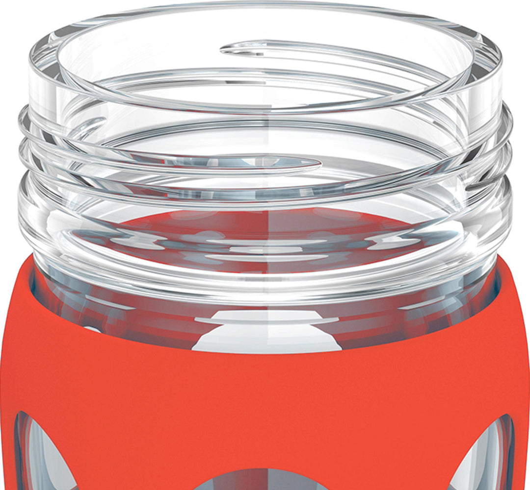 22-Ounce BPA-Free Glass Water Bottle with Classic Cap and Protective Silicone Sleeve, Poppy