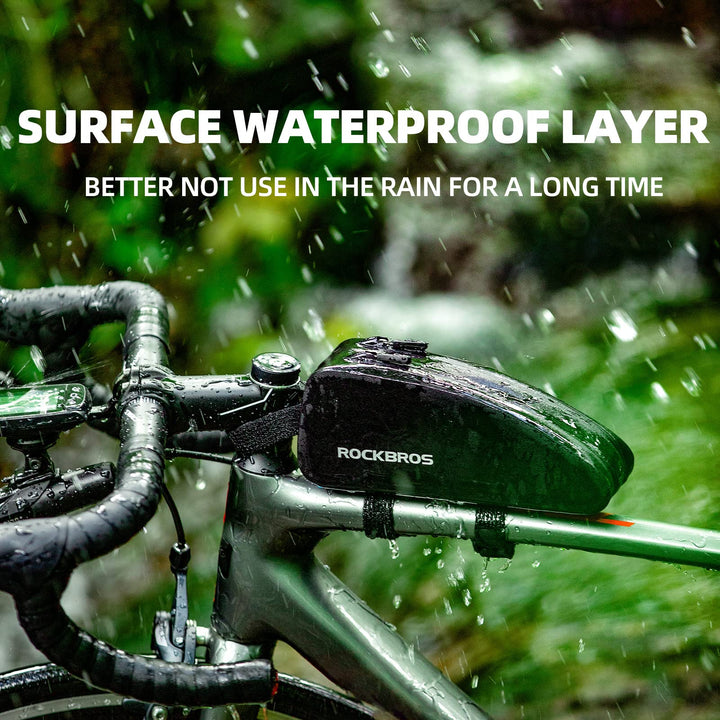 Bike Bag Top Tube Bike Frame Bag Waterproof Two Zipper Pockets Bike Pouch Top Tube Bike Bags for Bicycles
