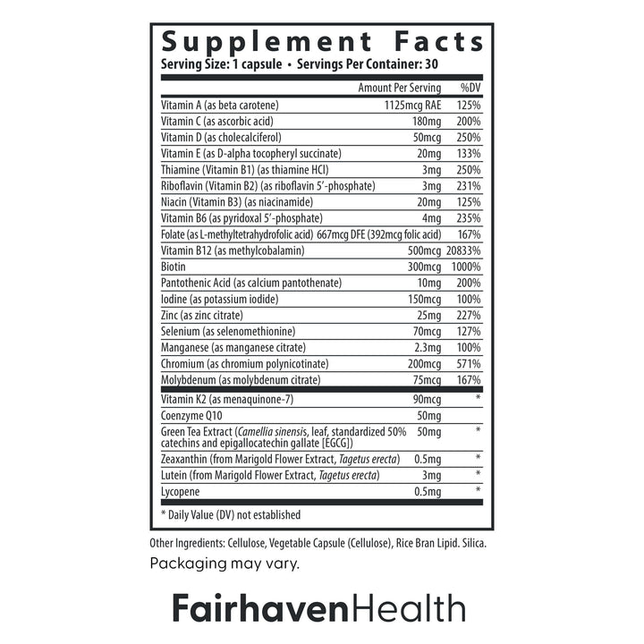 Womens Multivitamin Essentials | Once Daily Multivitamin for Women Support for Energy, Immune Health, Eye Health, Hormone Balance | Gluten, Dairy, Soy Free | Vegan | 30 Capsules