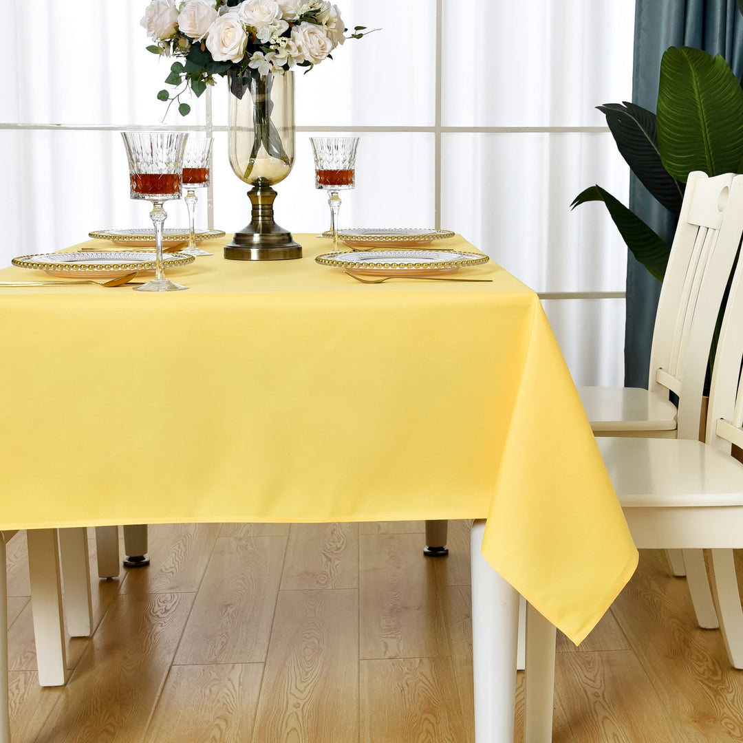 Yellow Rectangle Tablecloth Waterproof Stain Resistant Wrinkle Free Table Cloth 210GSM Polyester Wipeable Table Cover for Party, Banquet, Indoor and Outdoor - Rectangular/Oblong, 60 x 120 inch