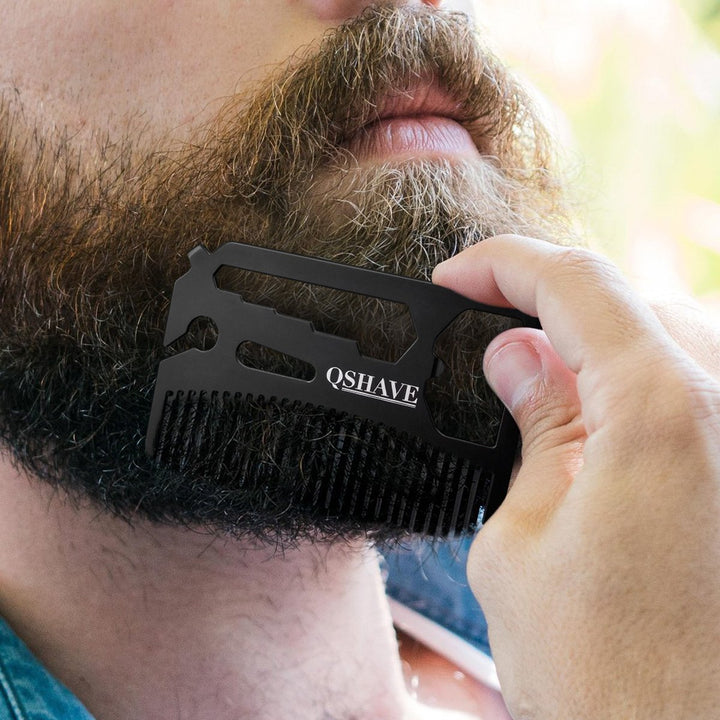 Multifunctional Utility Comb Fits in Your Wallet (Comb, Bottle Opener, Wrench, Screw Driver, Knife Blade breakaway)