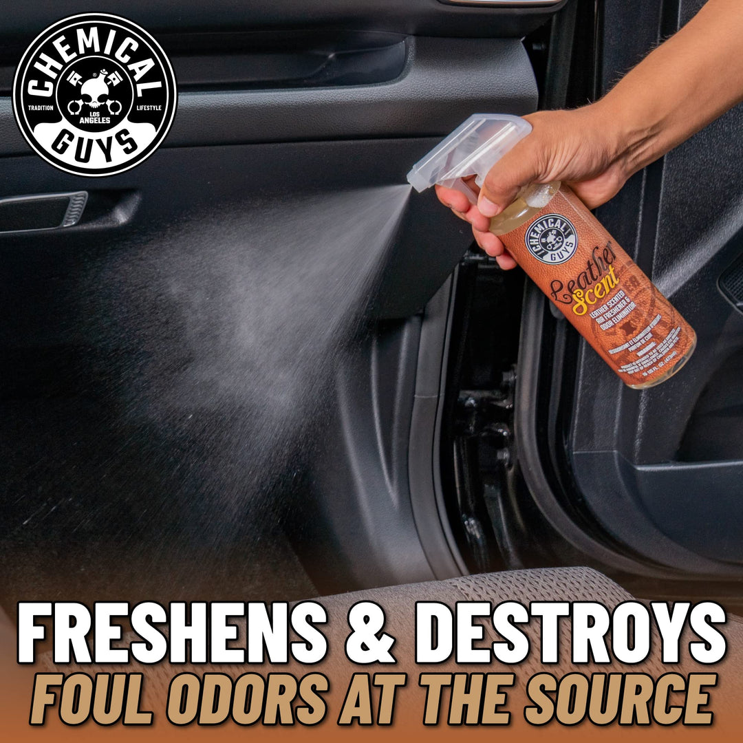 AIR_102_16 Leather Scent Premium Air Freshener and Odor Eliminator, Long-Lasting, Just Like New Scent for Cars, Trucks, SUVs, RVs & More, 16 fl oz