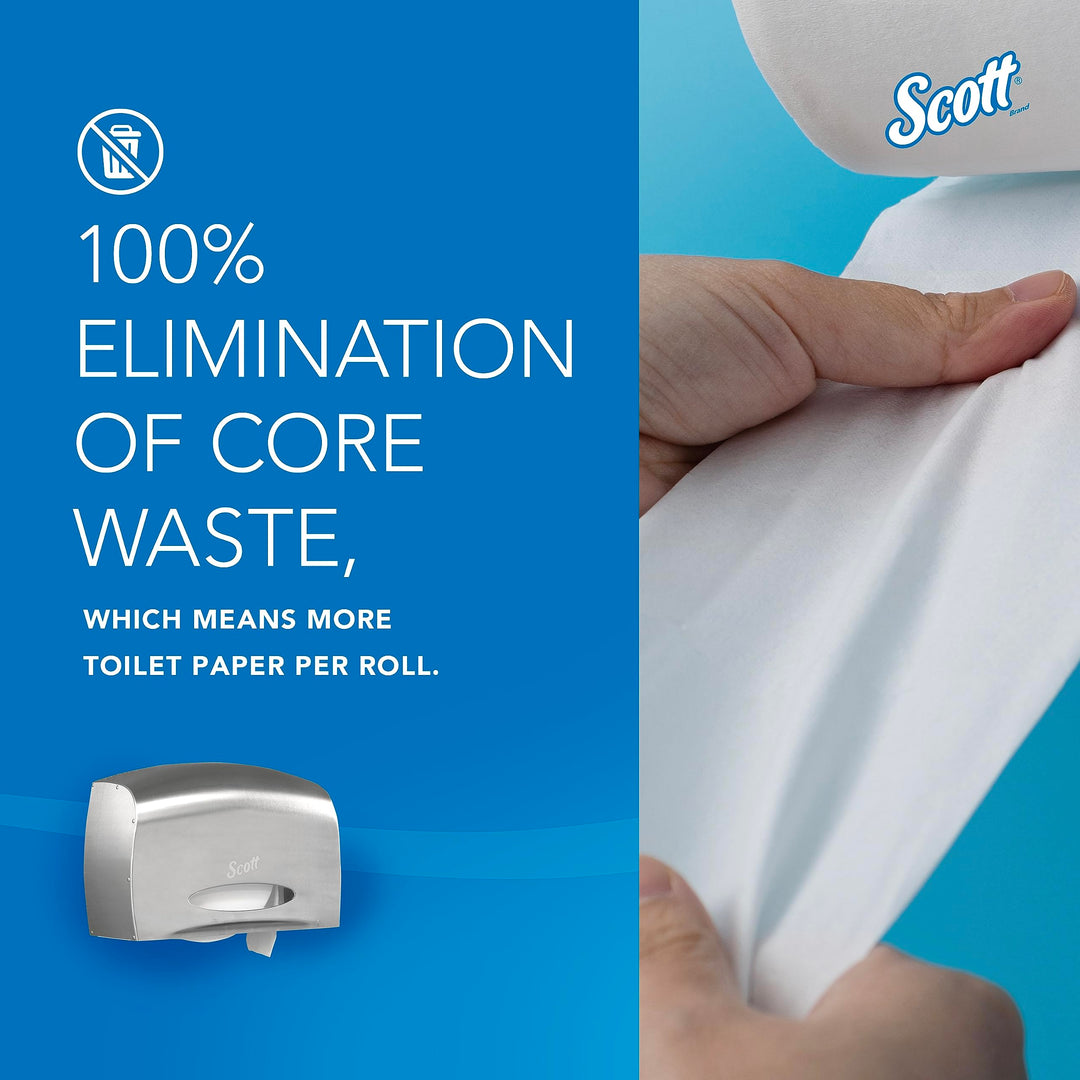 Kimberly-Clark Professional 09601 Coreless JRT Jr. Bath Tissue Dispenser, EZ Load, 6x9.8x14.3, Stainless Steel