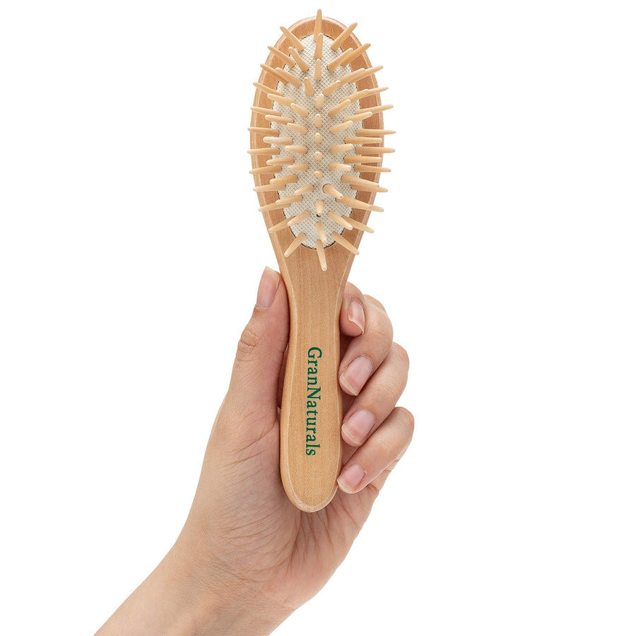 Detangling Wooden Bristle Hair Brush - Small, Travel Size