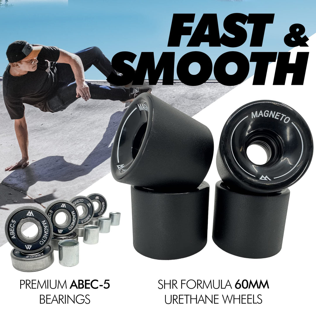 Complete Skateboard | 27.5 x 7.5 | Canadian Maple Wood | 60 MM Urethane Wheels | Double Kick Concave Deck | Kids Skateboard Cruiser Skateboards | Skateboard for Beginners, Teens & Adults