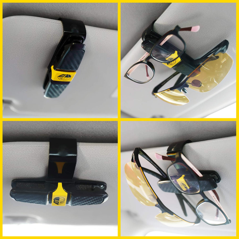 Sunglass Holder for Car Visor - Universal Sunglasses Clip Eyeglasses Mount Double Ends Glasses/Ticket/Card Organizer