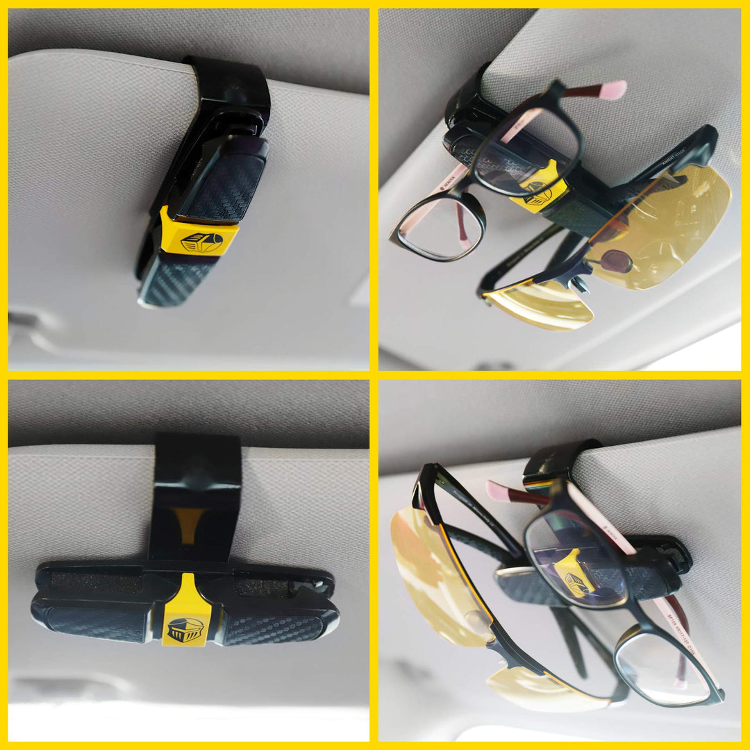 Sunglass Holder for Car Visor - Universal Sunglasses Clip Eyeglasses Mount Double Ends Glasses/Ticket/Card Organizer