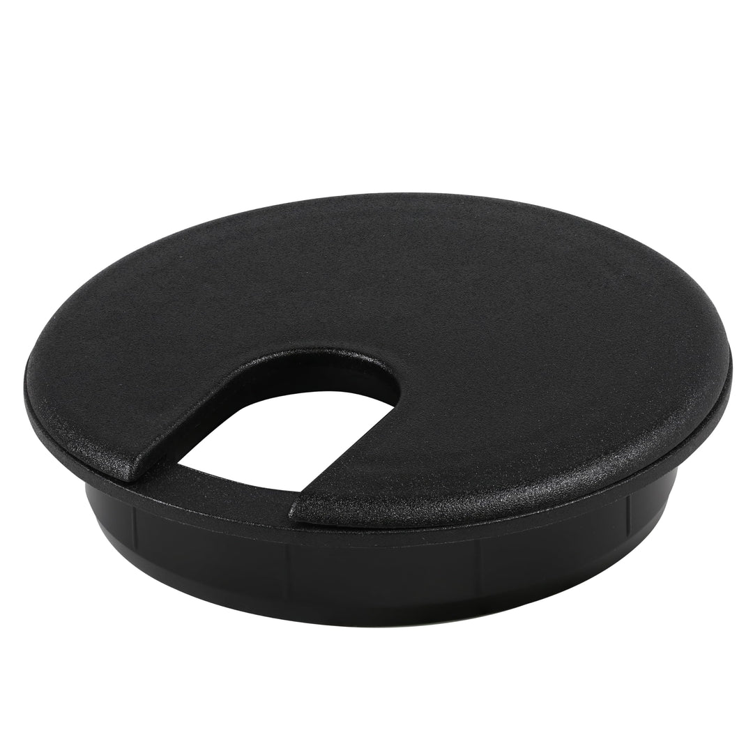 5 Pack Hardware 3 (76mm) Black Round Computer Desk Table Port Wire Cable Cord Organizer Hole Cover Grommet, ROKRG3BLK