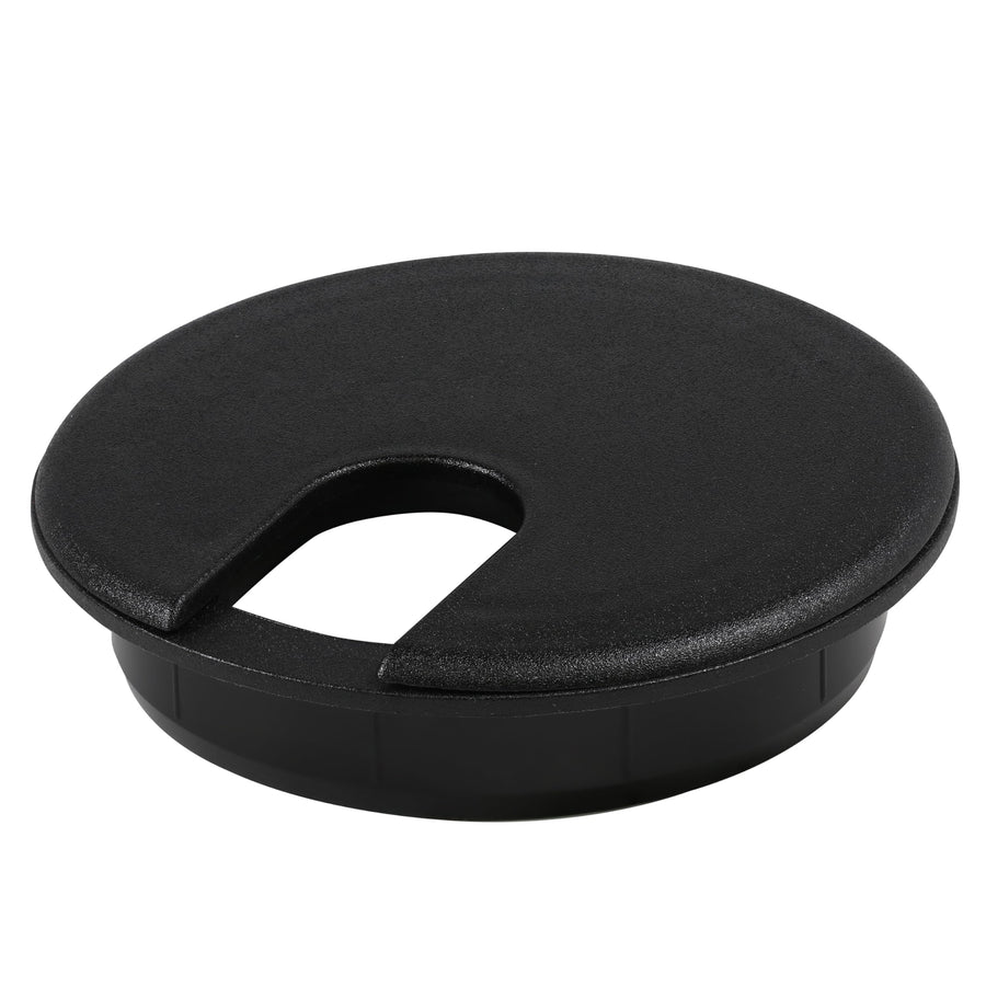 5 Pack Hardware 3 (76mm) Black Round Computer Desk Table Port Wire Cable Cord Organizer Hole Cover Grommet, ROKRG3BLK