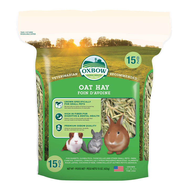 Animal Health Oat Hay - All Natural Hay for Rabbits, Guinea Pigs, Chinchillas, Hamsters & Gerbils - 15 oz.