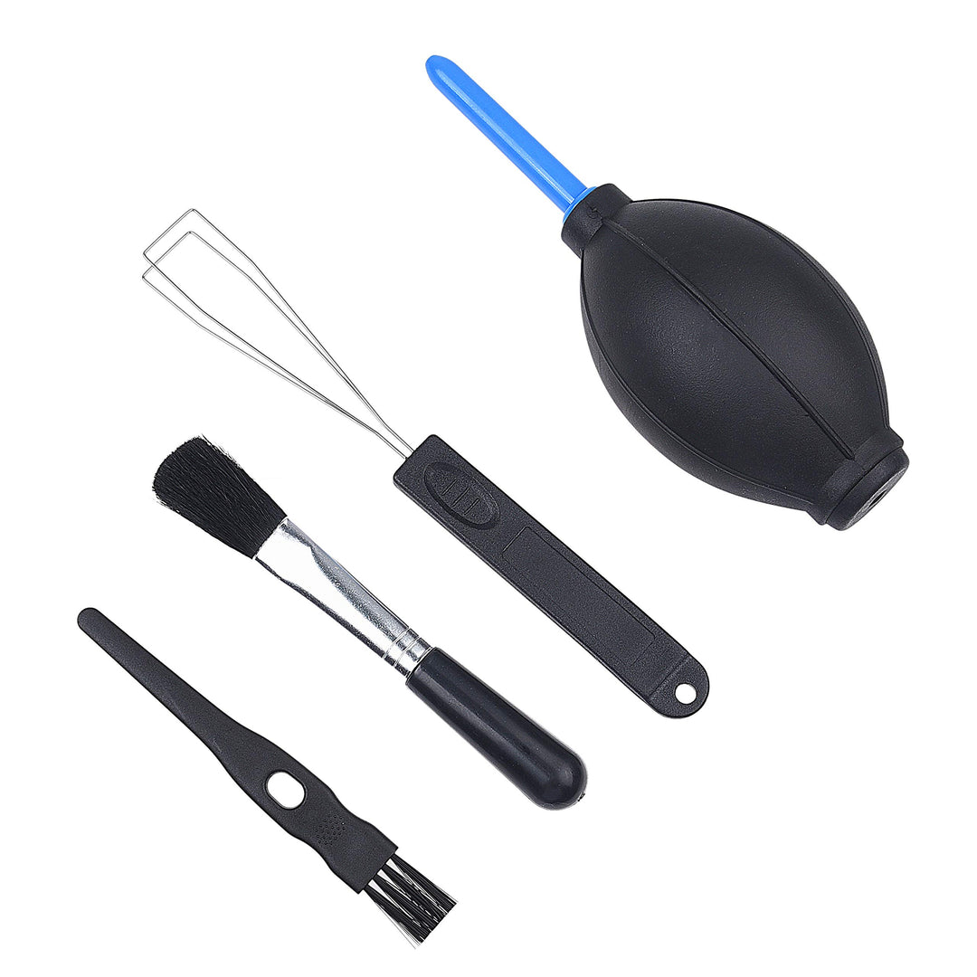 Keyboard Cleaning Kit - 1x Mini Brush, 1x Cleaning Brush, 1x Keyboard Cap Remover, 1x Air Blower and 1x Cleaning Cloth - Also for Laptops, Camera Lenses, Glasses - Home and Office
