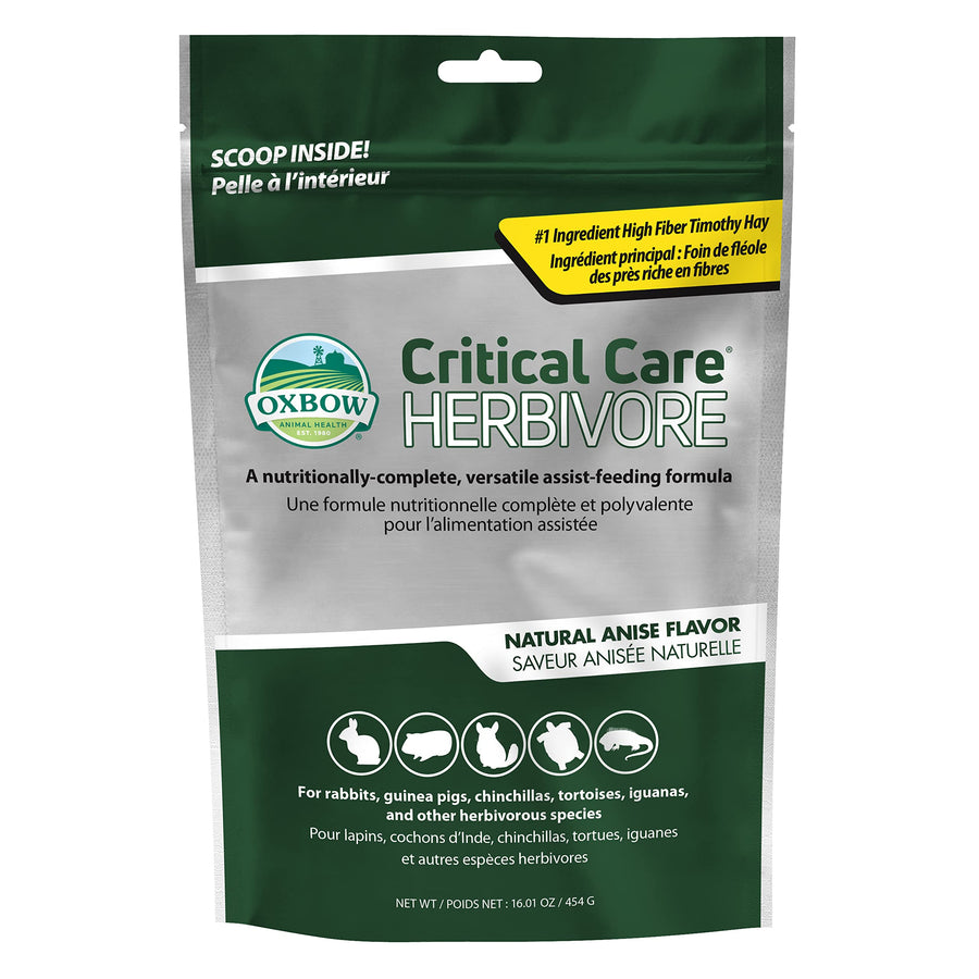 Critical Care Herbivore, Emergency Guinea Pig Food, Rabbit Food for Recovery, Natural Anise Flavor, Veterinary Formula, Critical Care for Guinea Pig Emergency Kit, 454 gram bag