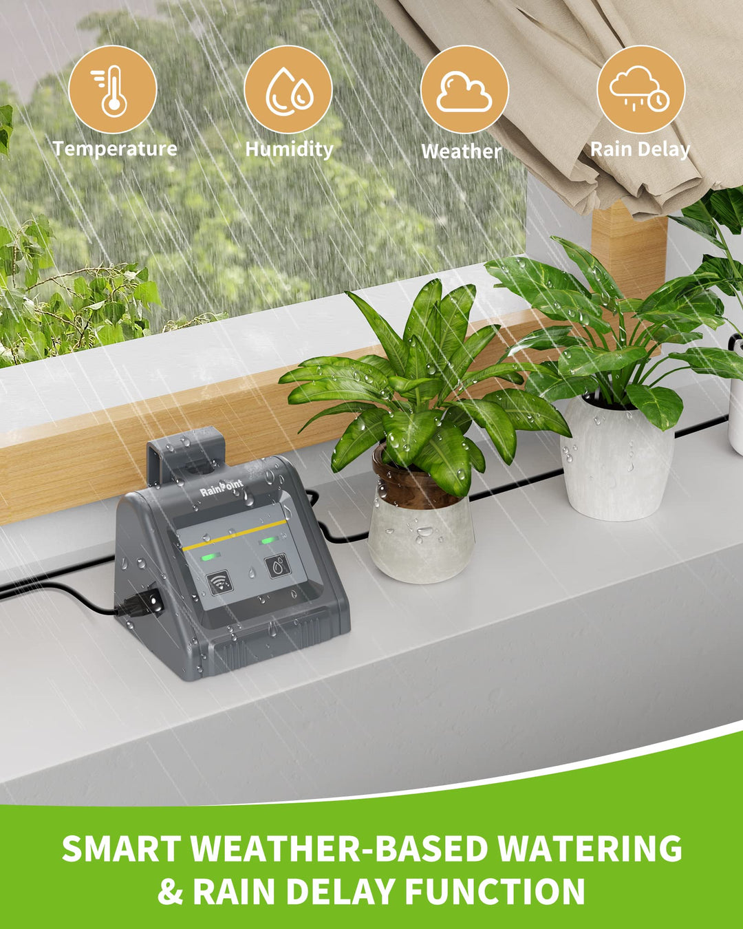 WiFi Automatic Watering System For Indoor Potted Plants, DIY Drip Irrigation Kit Remotely Control Auto/Manual/Delay Watering Mode via APP, Automatic Self-Watering Irrigation System with Pump