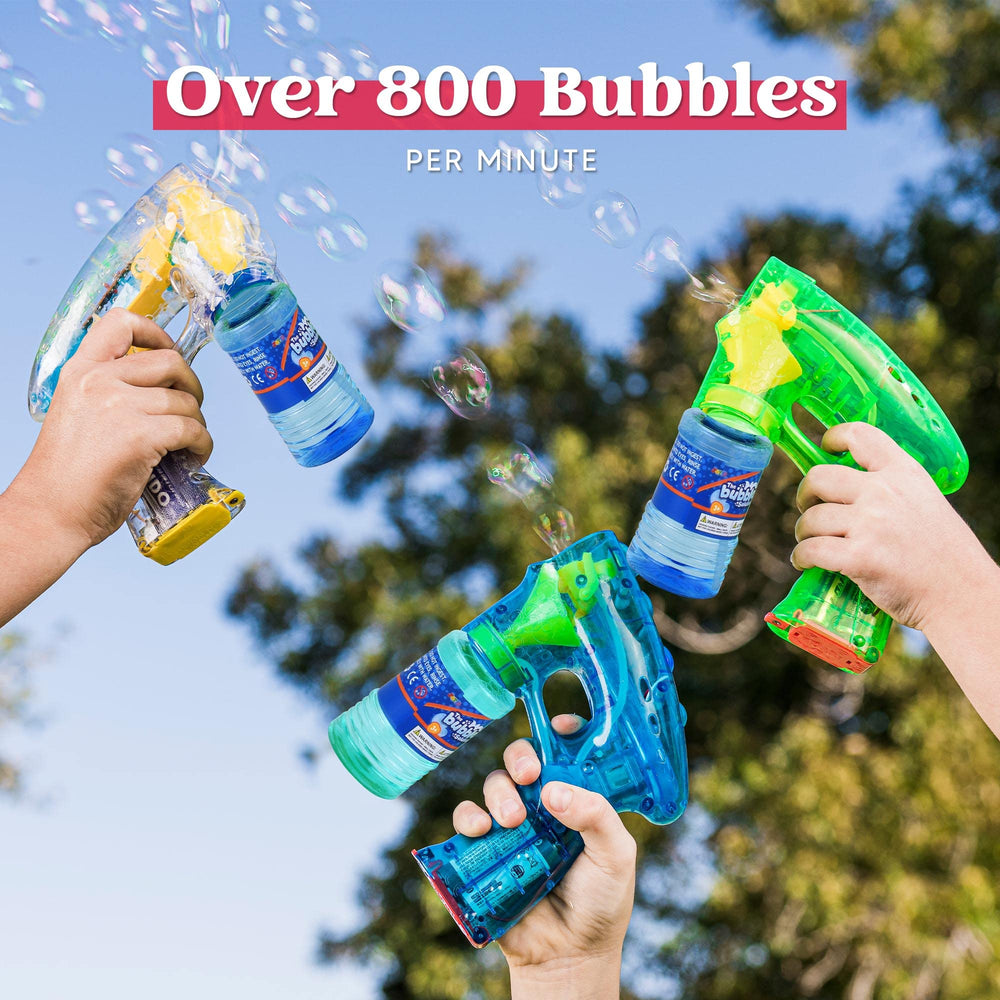 3 Bubble Guns Kit for Blaster Party Favors, LED Machine Blaster Supplies, Summer, Outdoors Activity, Birthday Gift, Blower Toy, Easter.