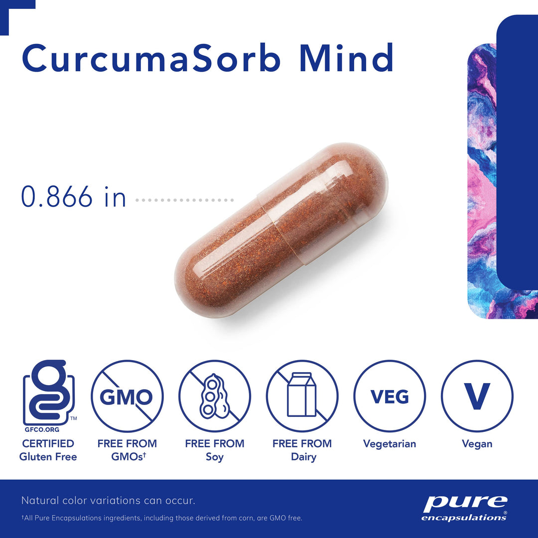 CurcumaSorb Mind | Supplement to Support Memory, Sharpness, and Cognitive Function* | 60 Capsules