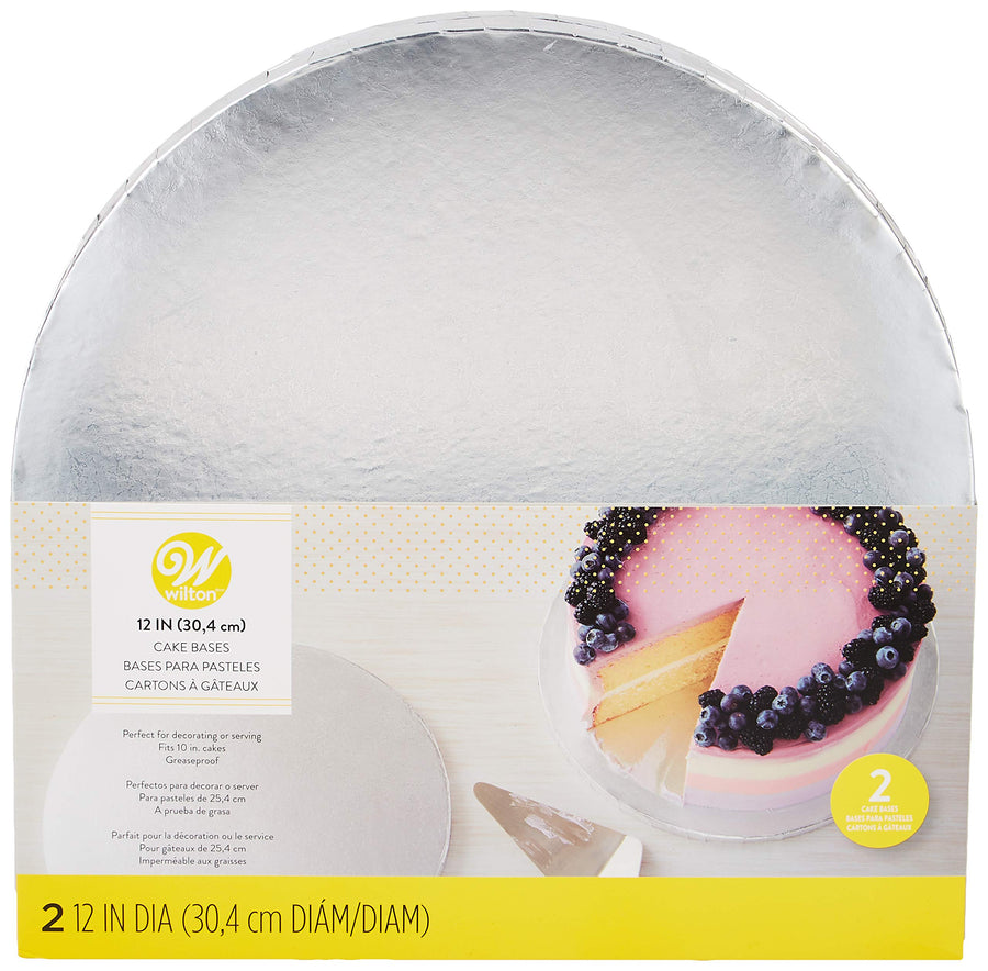 Cake Bases-12 Round Silver 2/pkg