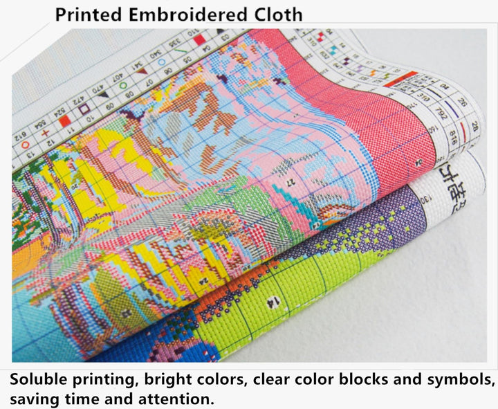 Cross Stitch Kits for Adults Flowers Stamped Kit Printed 11CT Fabric Cross Stitching DIY Art DMC Needlecrafts Embroidery Kit for Adults (Stamped, Iris Flowers)