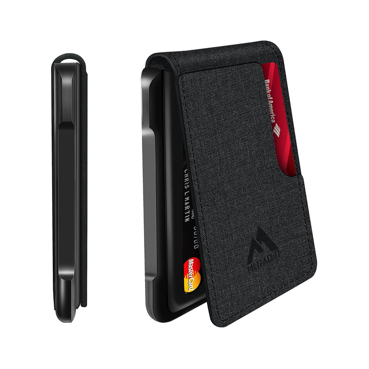 Mens Wallet Tactical Bifold Wallets for Men Metal RFID Blocking Aluminum Money Cards Holder Gifts for Men (Black PU)