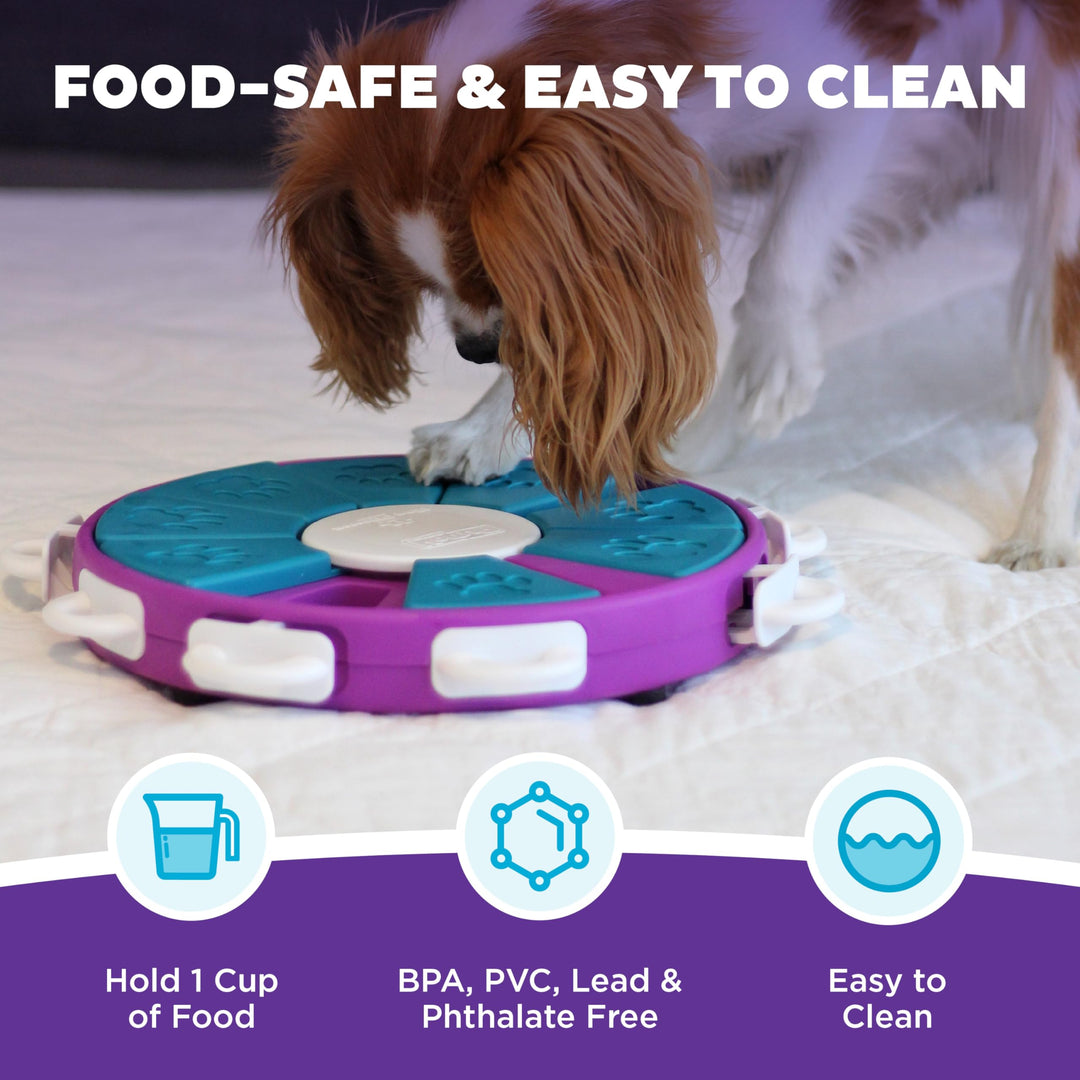 by Nina Ottosson Dog Twister Treat Puzzle Enrichment Toy, Level 3 Advanced, Purple