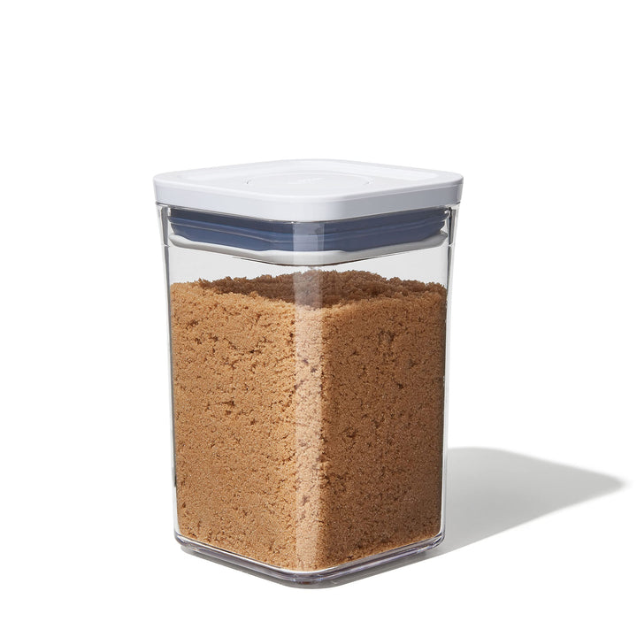 Good Grips POP Container - Airtight Food Storage - Small Square Short 1.1 Qt Ideal for 1 lb of brown sugar or confectioner's sugar