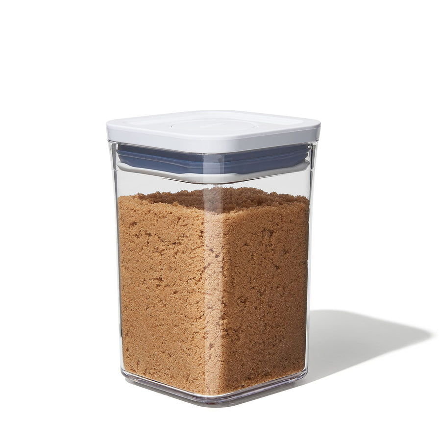 Good Grips POP Container - Airtight Food Storage - Small Square Short 1.1 Qt Ideal for 1 lb of brown sugar or confectioner's sugar