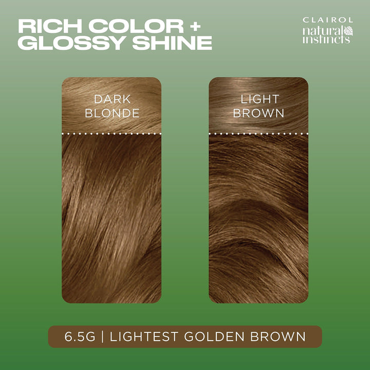 Natural Instincts Semi-Permanent Hair Dye, 6.5G Lightest Golden Brown Hair Color, 1 Count