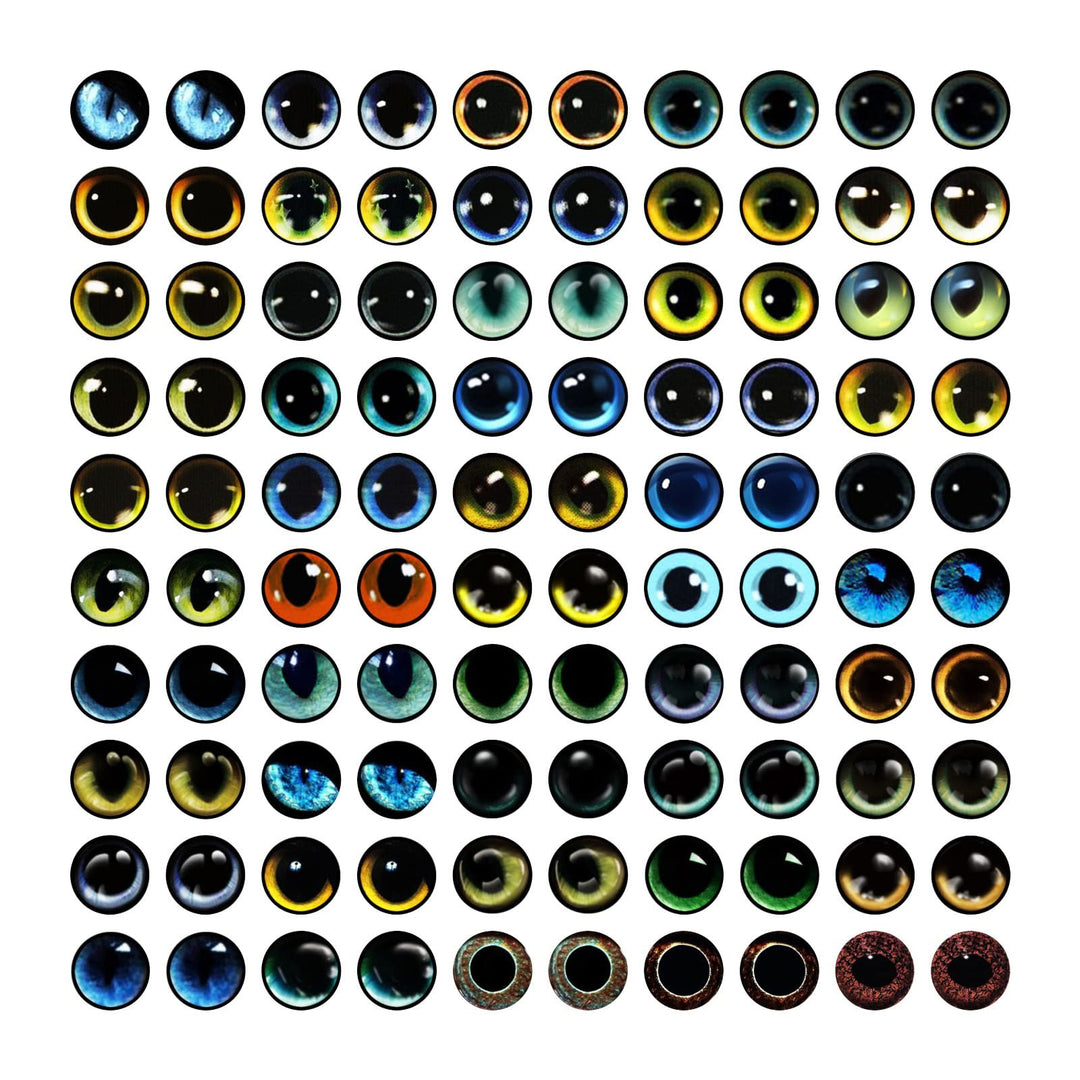 100PCS Eyes Glass Cabochon for Clay Doll Making Sculptures Props Craft DIY Findings Jewelry Making Christmas Gift