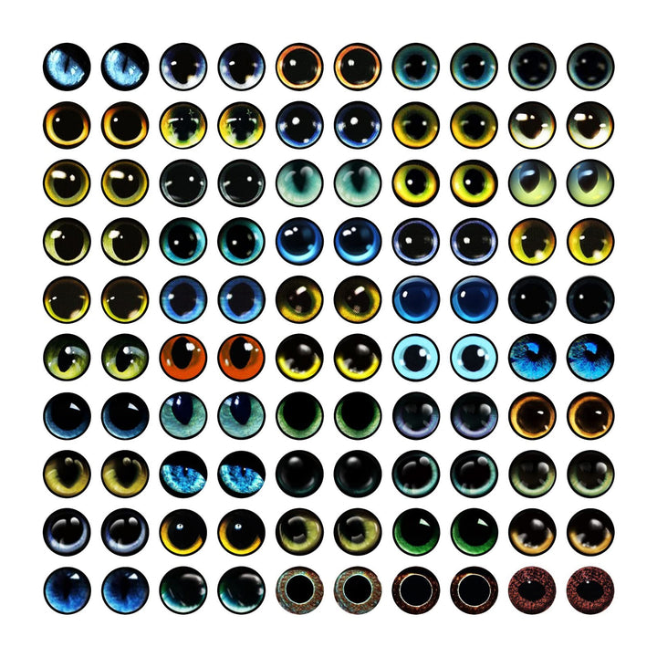 100PCS Eyes Glass Cabochon for Clay Doll Making Sculptures Props Craft DIY Findings Jewelry Making Christmas Gift