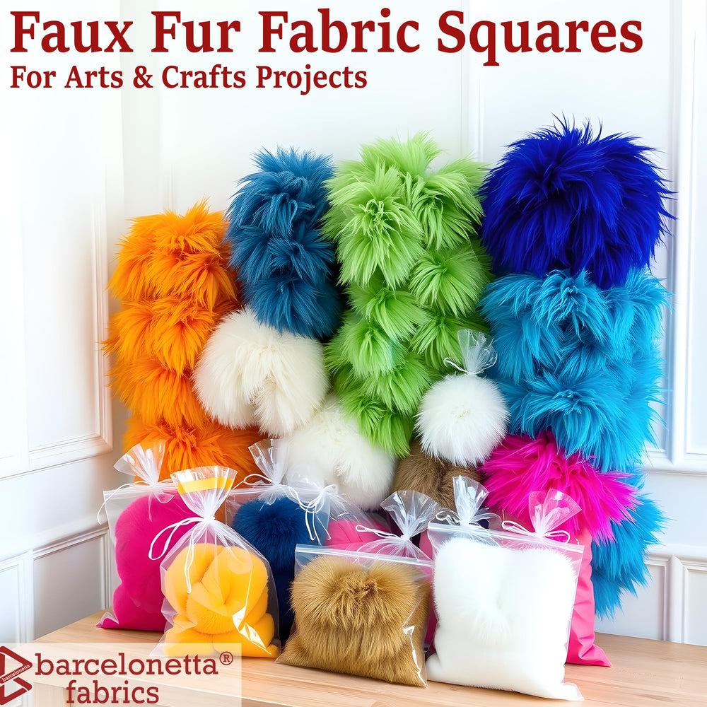 Faux Fur Fabric | Pre-Cut Fur Squares for Sewing, DIY Crafts, Costumes, Upholstery | Soft, Vegan Faux Fur | Material for Plush Toy Projects (Bubble Gum, 10 X 10)