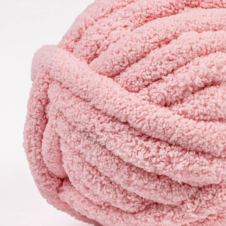 Crafted By Catherine Chunky Chenille Yarn - 2 Pack (41 Yards Each Skein), Light Pink, Gauge 7 Jumbo