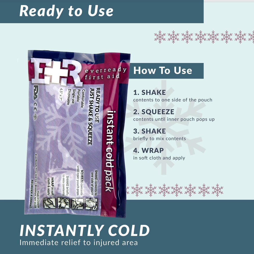 Disposable Cold Compress Therapy Instant Ice Pack for Injuries 4.5 x 7 - 6 Pack