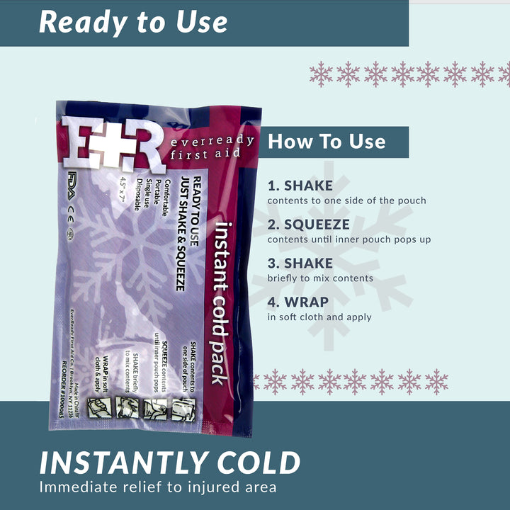 Disposable Cold Compress Therapy Instant Ice Pack for Injuries 4.5 x 7 - 6 Pack
