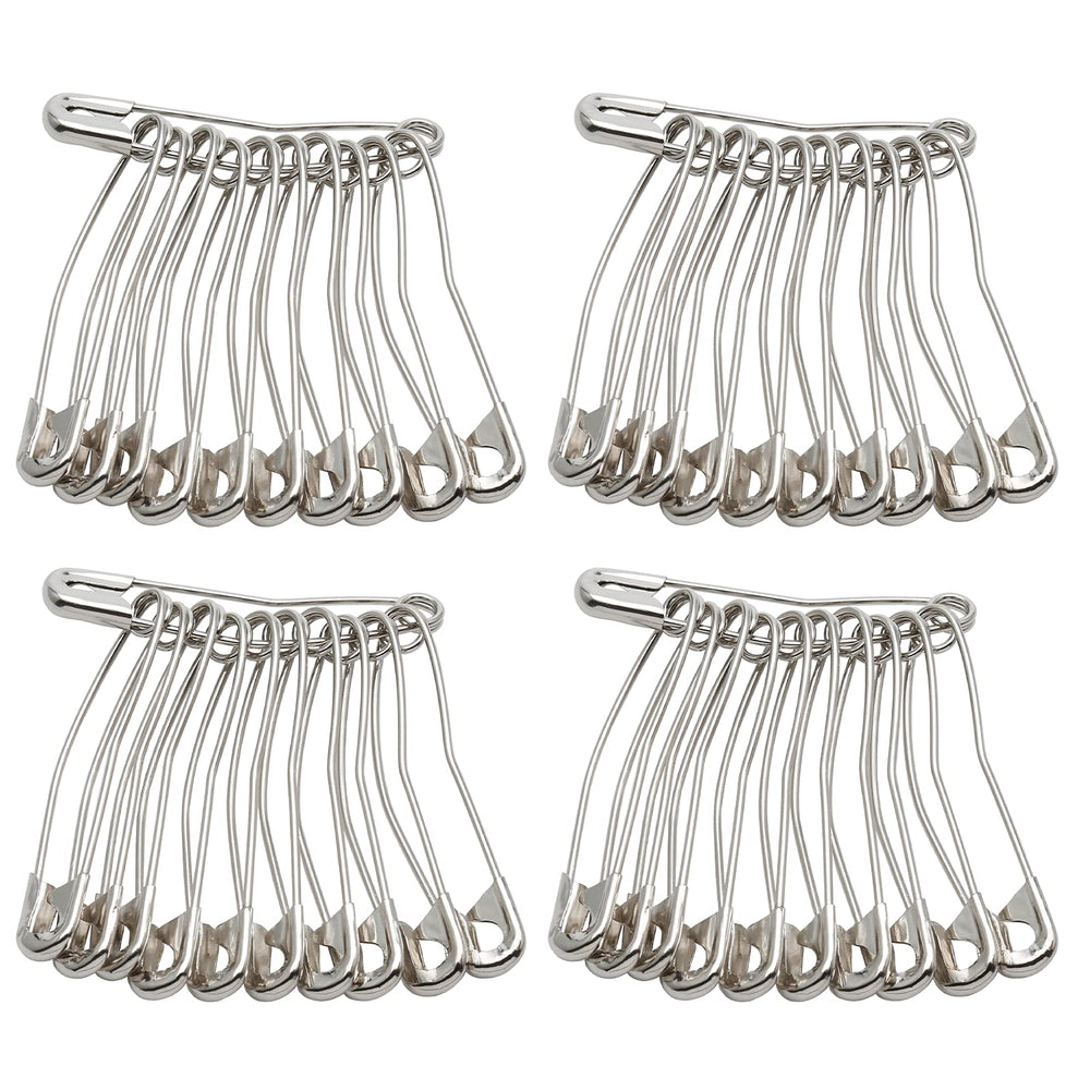60Pcs Curved Safety Pins Size 4, 2-1/4 inch / 57mm Quilting Basting Pins, Bent Safety Pins for Quilting and Knitting (Sliver)
