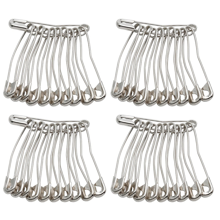 60Pcs Curved Safety Pins Size 4, 2-1/4 inch / 57mm Quilting Basting Pins, Bent Safety Pins for Quilting and Knitting (Sliver)