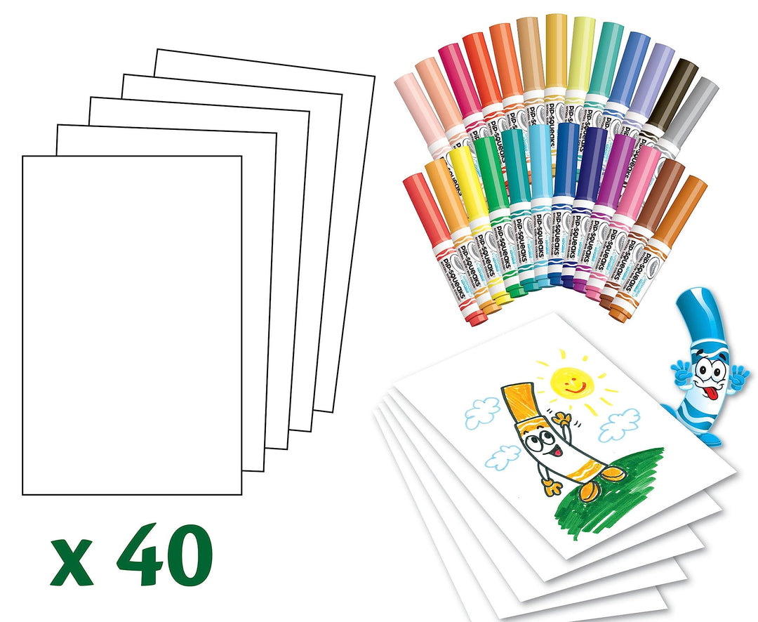 Pip Squeaks Marker Set (65ct), Mini Washable Markers for Kids, Markers for Coloring Books, Kids Travel Activity, Holiday Gift, 4+