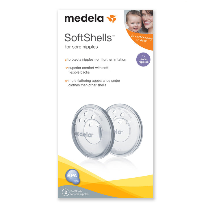 SoftShells Breast Shells for Sore Nipples for Pumping or Breastfeeding, Discreet Breast Shells, Flexible and Easy to Wear, Made Without BPA