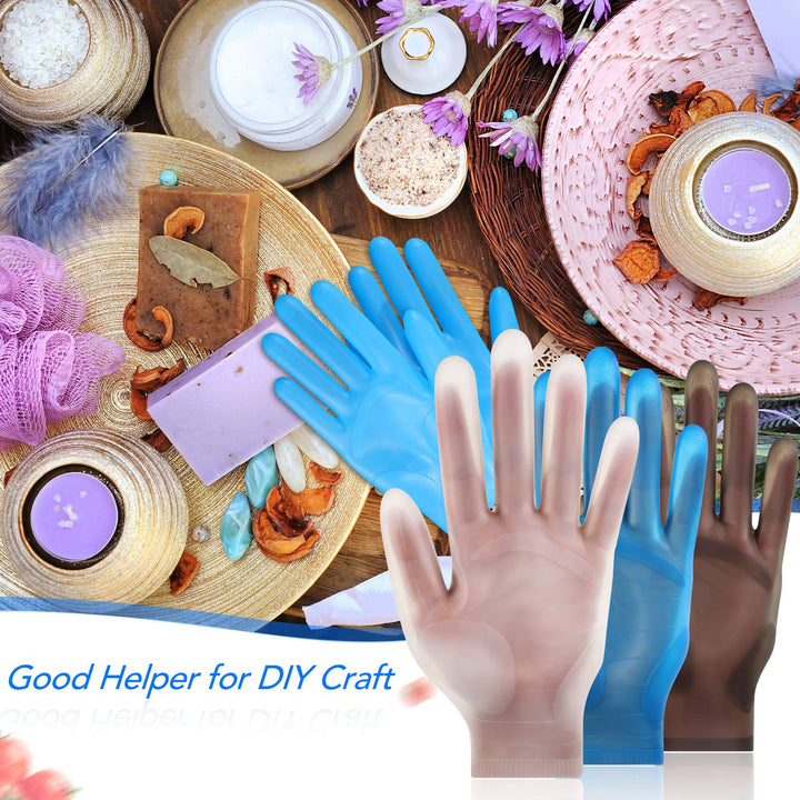 3 Pairs Silicone Gloves for Epoxy Resin Casting Reusable Waterproof Epoxy Gloves Safe Silicone Gloves Finger Protectors for DIY Jewelry Making Work Crafts
