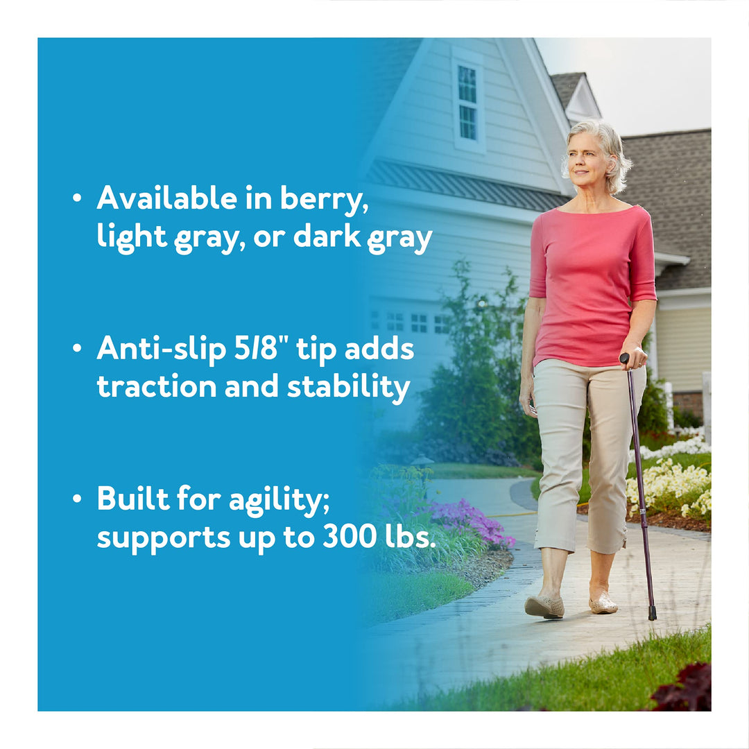 Comfort Walking Cane with an Ergonomic Extra Comfortable Grip, Dark Gray