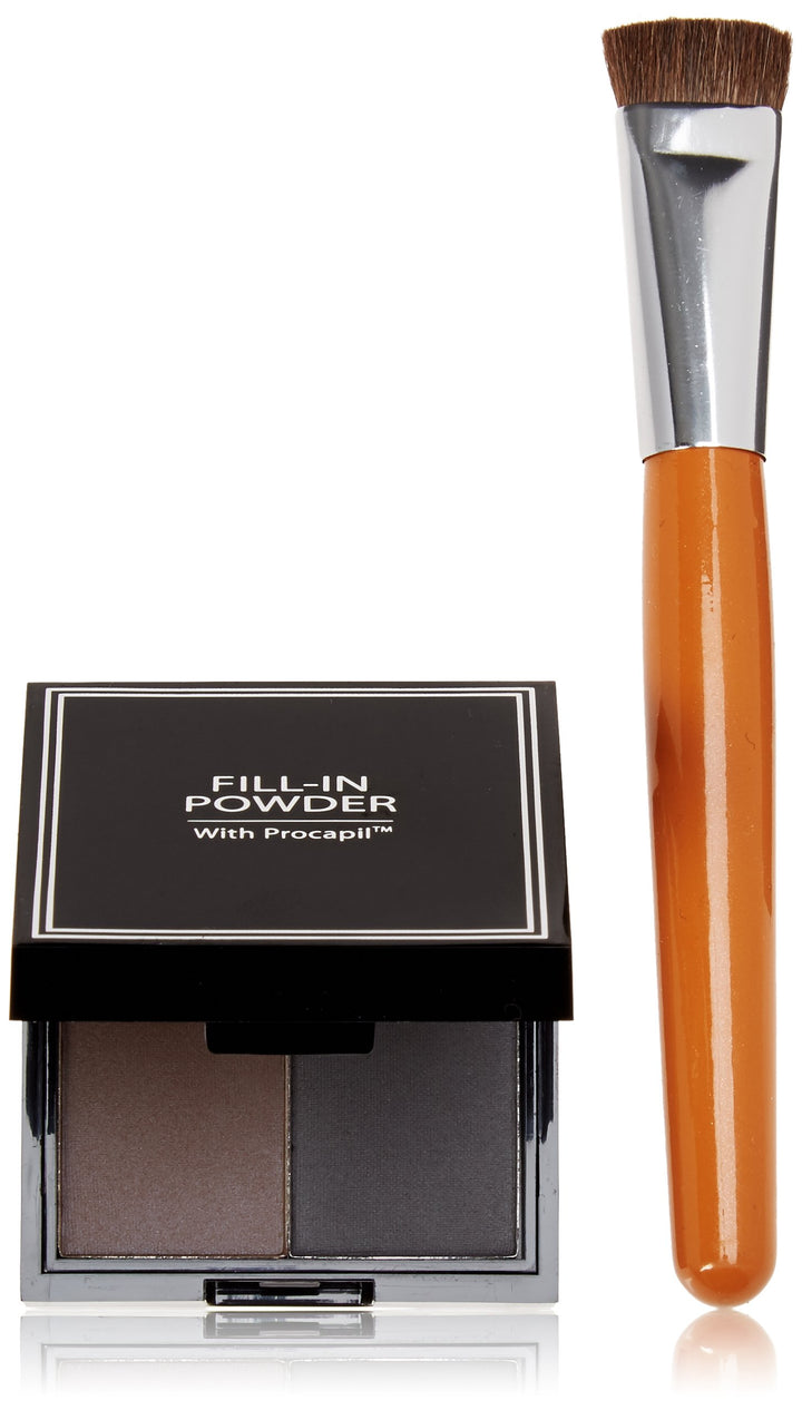 DARK BROWN/BLACK : Fill-in Powder with Procapil/ Two Shades In One! (DARK BROWN/BLACK)