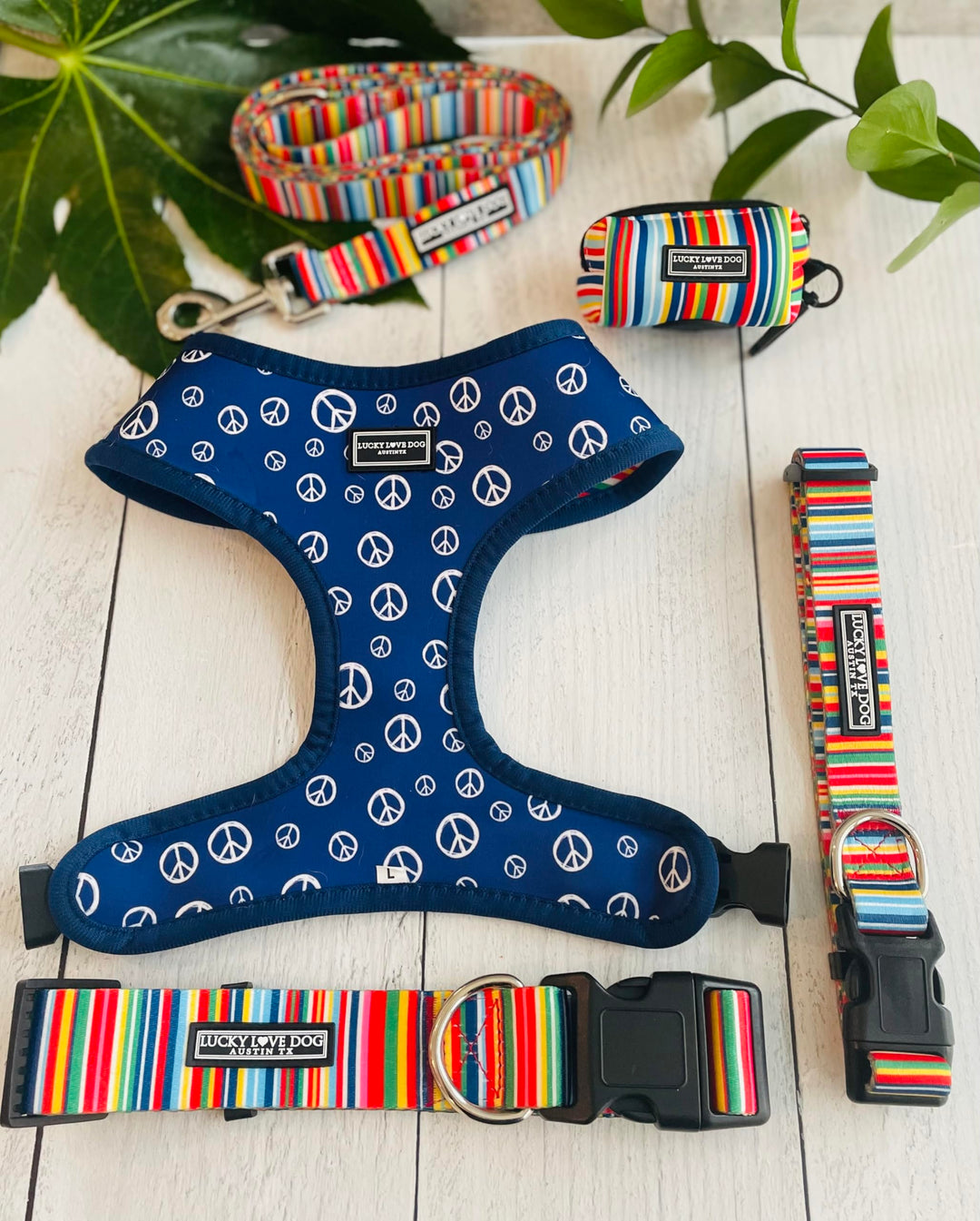 Collars for Large Dogs Rainbow Pattern, Colorful Girl or Boy Dog Collar for Large Dogs, Rainbow Stripes, Hippie, Large