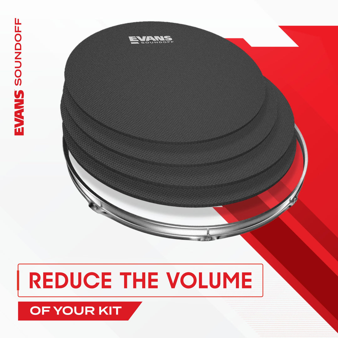 Soundoff Drum Mute Pads - Full Box Drum Pad Set - Drum Mutes Pack - 4 Tom/Snares - Great for Silencing Drum Kits to Practice - Fusion Box Set - 4-Pack