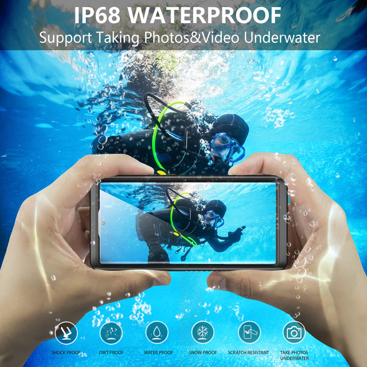 for Samsung Galaxy Note 20 Ultra Case Waterproof, Built in Screen Protector 360° Full Body Heavy Duty Shockproof IP68 Waterproof Note 20 Ultra Case for Samsung Note 20 Ultra 5G 6.9 Black