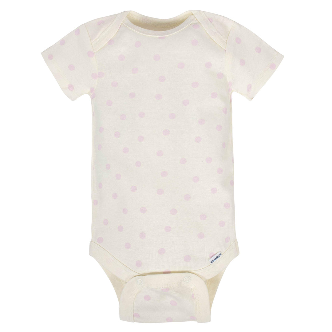 Baby Girl's 8-Pack Short Sleeve Onesies Bodysuits, Princess Pink, Newborn