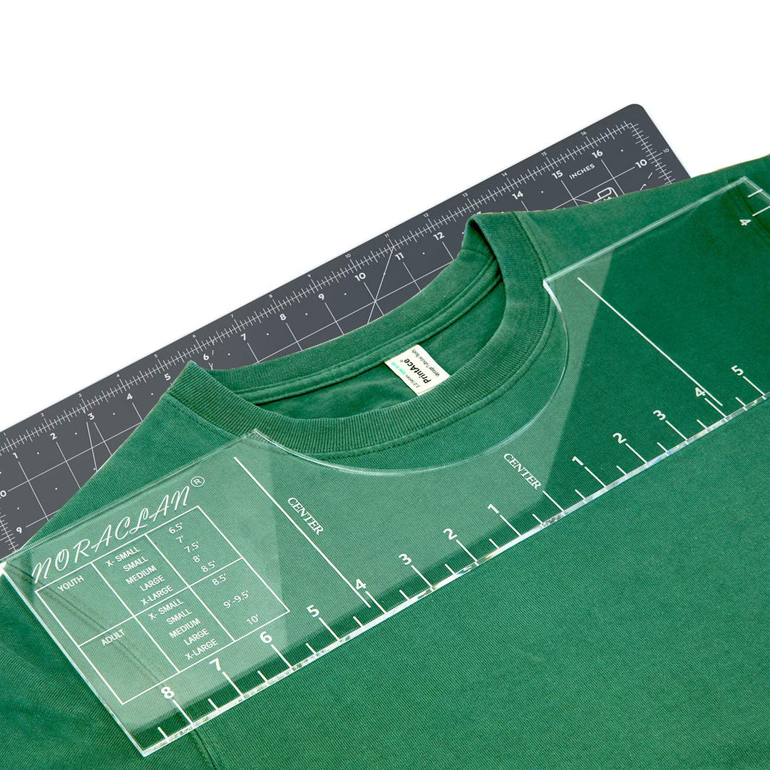 T-Shirt Rulers Guide, Shirt Alignment Tool for Applying Vinyl and Sublimation Designs On Shirts with Size Chart Built-in - HTV Alignment Tool